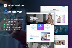 Download Zendomus - Smart Home & Technology Services Elementor Pro Template Kit