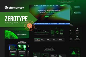 Download Zerotype - Technology & Software Company Elementor Template Kit