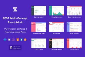 Download Zest: Multi-Concept React Admin Template A premium multi-purpose admin dashboard theme based on React framework, Bootstrap 4 and Reactstrap