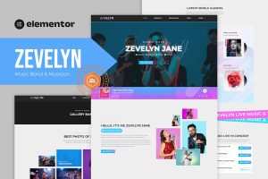 Download Zevelyn - Music Band & Musician Elementor Template Kit