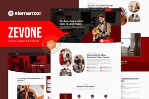 Download Zevone - Music Lessons & School Elementor Template Kit