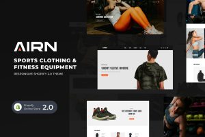Download AIRN - Sports Clothing & Fitness Equipment Shopify Sports Clothing & Fitness Equipment Shopify 2.0 Theme