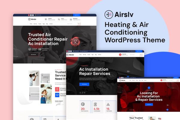 Download Airslv - Heating & Air Conditioning WordPress Them Air Conditioning and Heating Installation Elementor Page Builder Heating & Air Conditioning