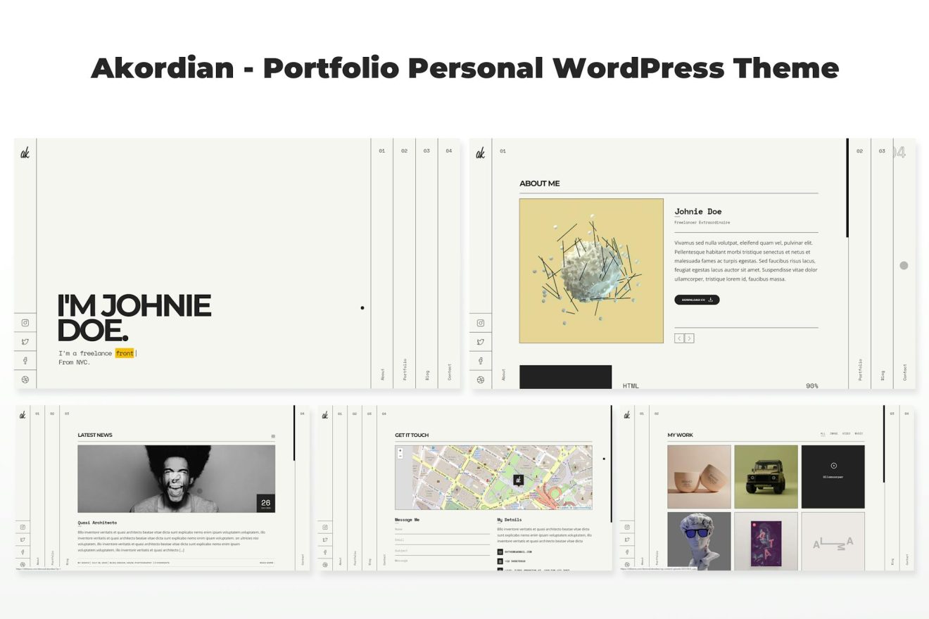 Akordian - Portfolio Personal WordPress Theme accordion, cv, developer ...