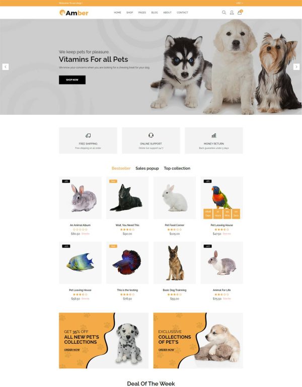 Download Amber - Pet Care Bootstrap 5 Template The Amber Pet Care Bootstrap 5 Template structure is a perfect solution to quick-start something rem