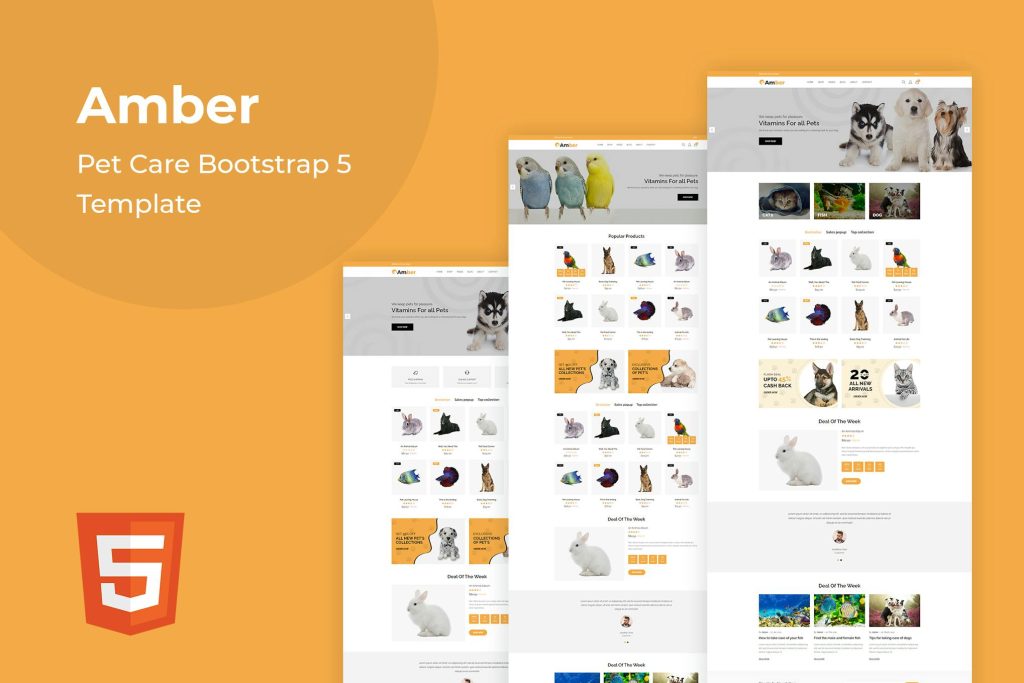 Amber - Pet Care Bootstrap 5 Template The Amber Pet Care Bootstrap 5 ...