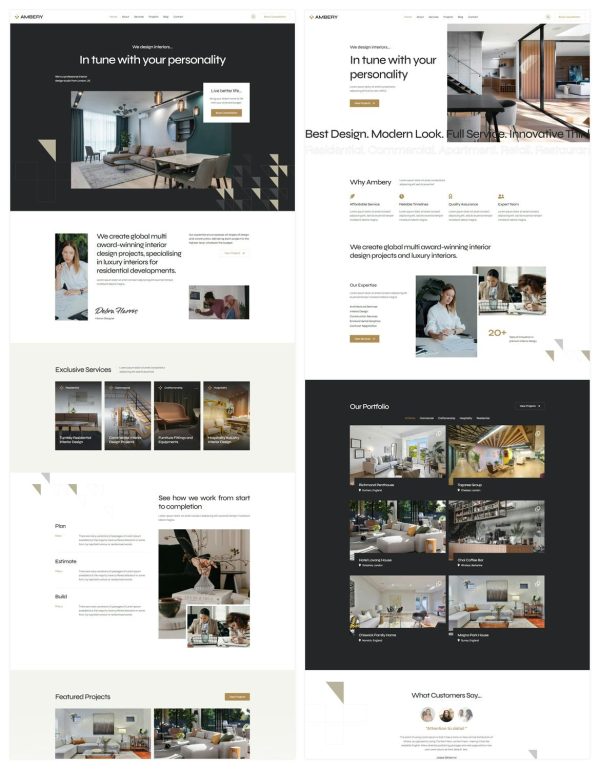 Download Ambery - Interior Design WordPress Theme Theme designed and optimized for Commercial and Luxury Interior Design Studio Website.