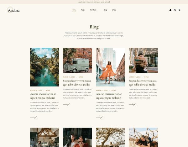 Download Andaaz - Lifestyle and Travel Blog WordPress Theme For all modern creative, Lifestyle magazine , and travel blog website