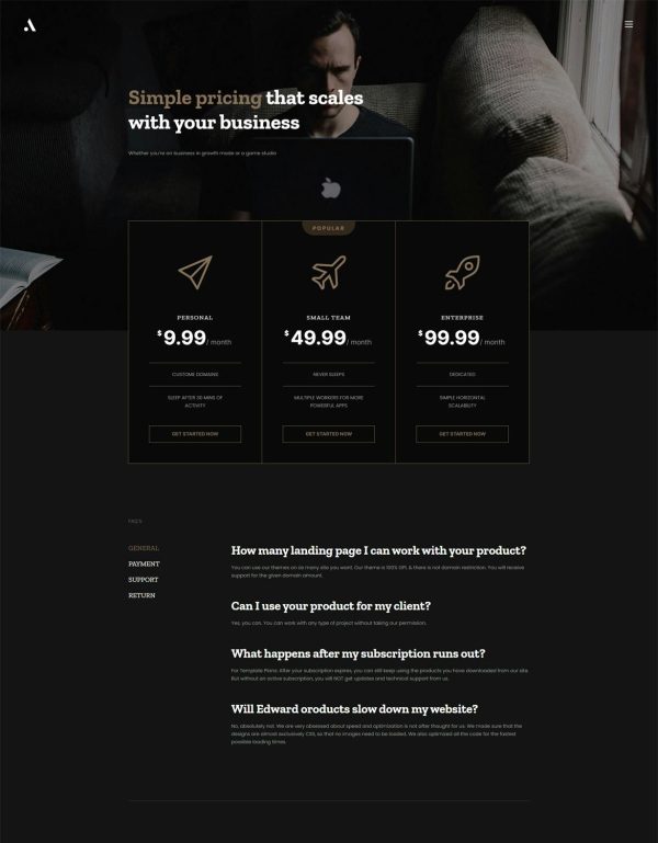 Download Andle - Vue Portfolio Template Andle Vue template,   a trendy and mobile-ready personal vue js website template