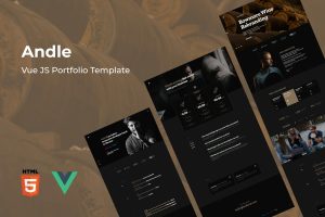 Download Andle - Vue Portfolio Template Andle Vue template,   a trendy and mobile-ready personal vue js website template