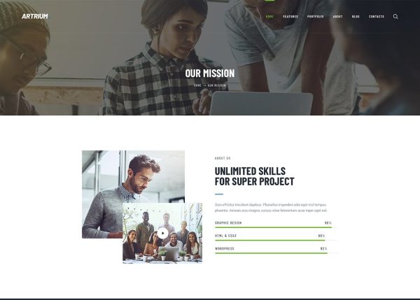 Download Artrium - Creative Agency & Web Studio WP Theme Modern web studio & creative agency WordPress theme for marketing & advertising services