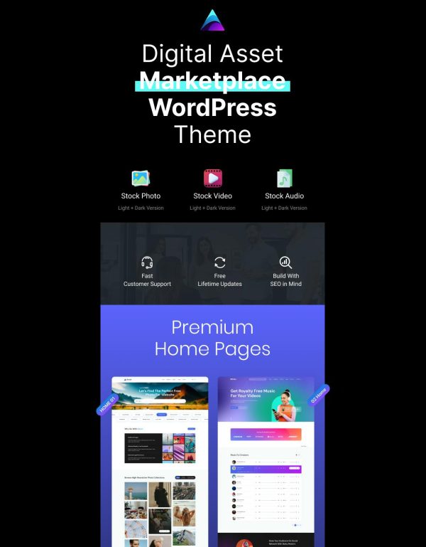 Download Aseet - Digital Marketplace WordPress Theme Photography Portfolio