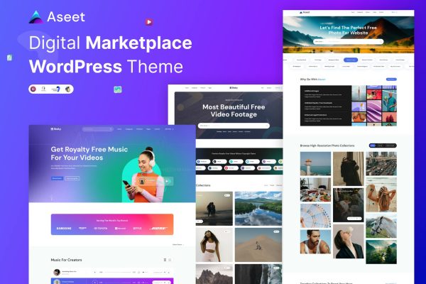 Download Aseet - Digital Marketplace WordPress Theme Photography Portfolio