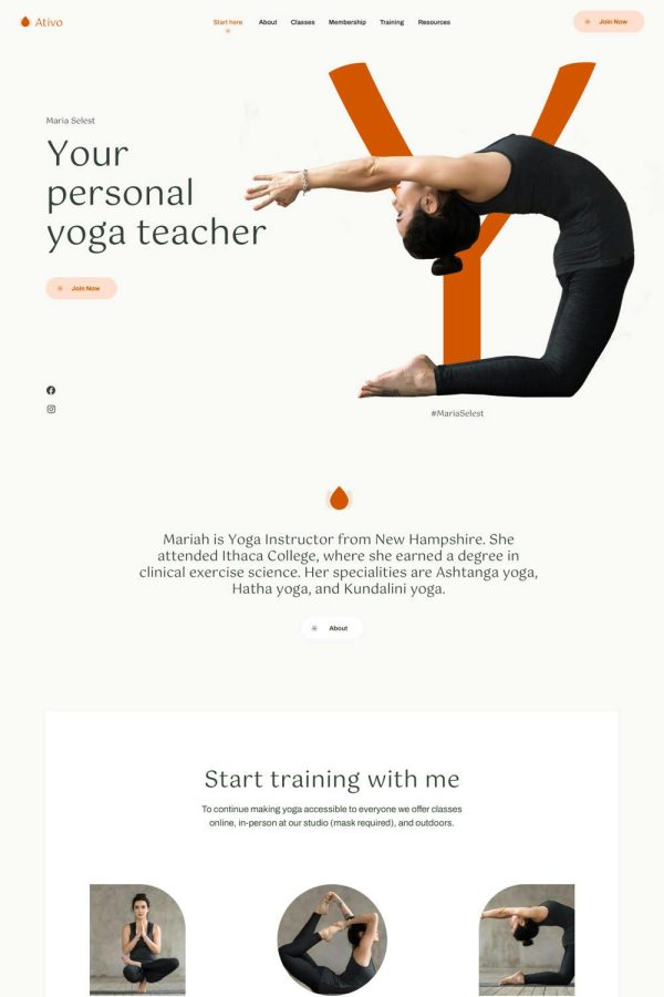 Download Ativo - Pilates Yoga Fitnesws Studio WordPress The Ultimate Elementor Pro WordPress Niche Yoga Pilates and Sport Clubs theme