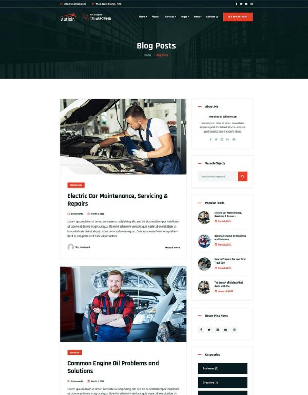 Download Autixir - Car Service & Auto Mechanic WordPress Autixir – Car Repair Service & Auto Mechanic Elementor WordPress Theme