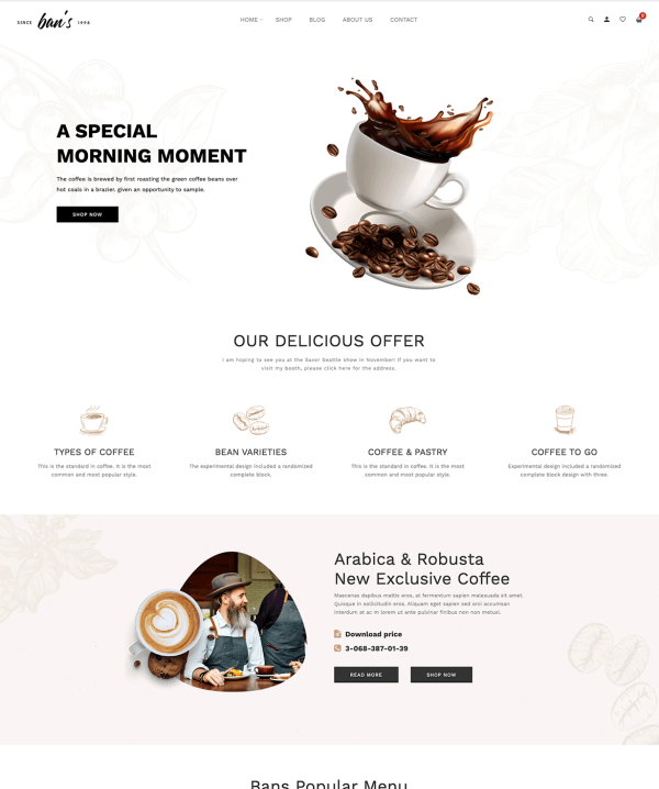 Download Bans - Coffee Store Shopify 2.0 Theme Coffee Store Shopify Theme