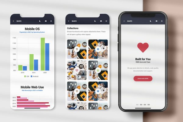 Download Bars Mobile | Mobile PWA Template A powerful, flexible and intuitive Mobile Template built to load your page in a heartbeat.