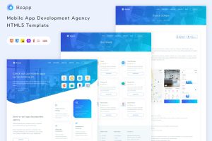 Download Beapp Mobile App Development Agency HTML5 Template agency, app, corporate, creative, html5, landing, mobile app, modern design, theme, template, html