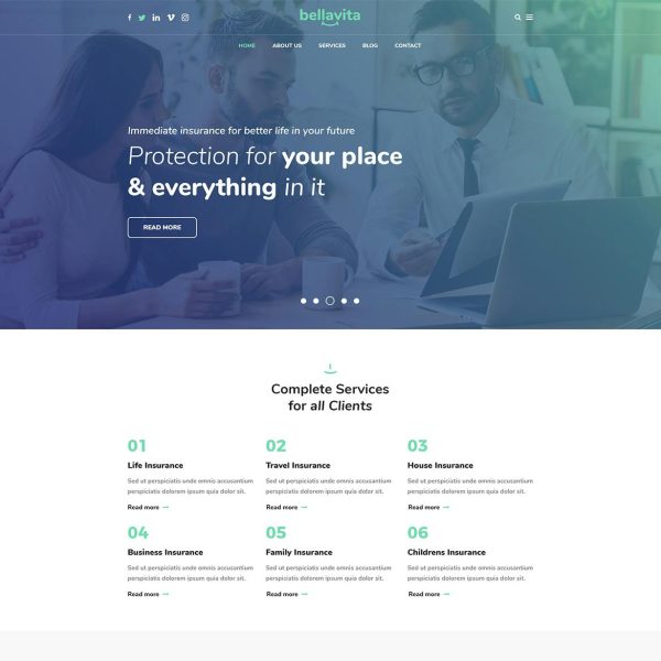 Download BellaVita Insurance & Finance WordPress Theme