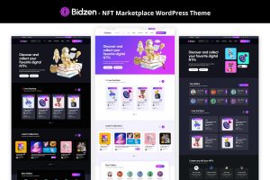 Download Bidzen - NFT Marketplace WordPress Theme blockchain nft, collectibles, crypto, crypto art, crypto asset, crypto marketplace, digital