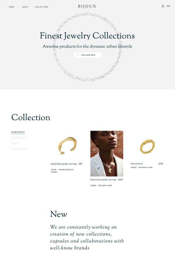 Download Bijoux - Jewellery Shop eCommerce WordPress The Ultimate Niche WordPress WooCommerce Elementor Pro Theme for a Jewelry Shop