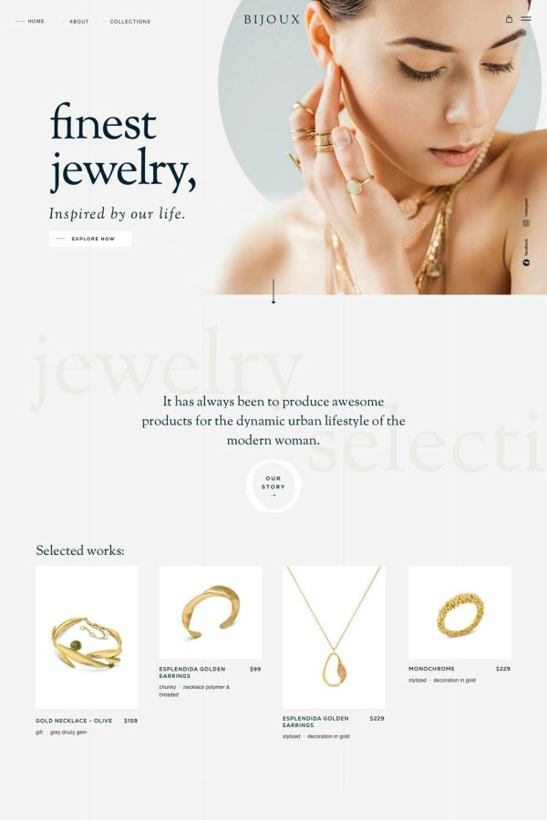 Download Bijoux - Jewellery Shop eCommerce WordPress The Ultimate Niche WordPress WooCommerce Elementor Pro Theme for a Jewelry Shop