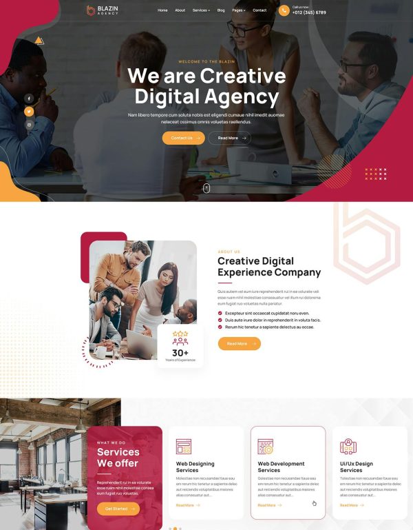 Download Blazin Agency | Creative WordPress Theme Creative Agency WordPress Theme