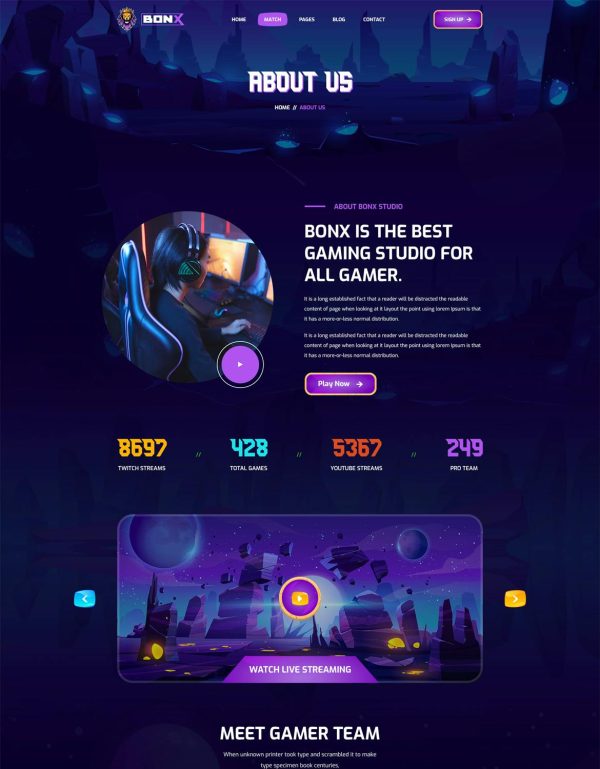 Download Bonx - Gaming Website Template HTML Version Gaming Website Template HTML Version is here to help you for your gaming website needs.