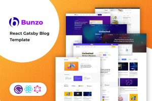 Download Bunzo - React Gatsby Blog Template React Gatsby Blog Template is a modern React Gatsby with a sophisticated design.