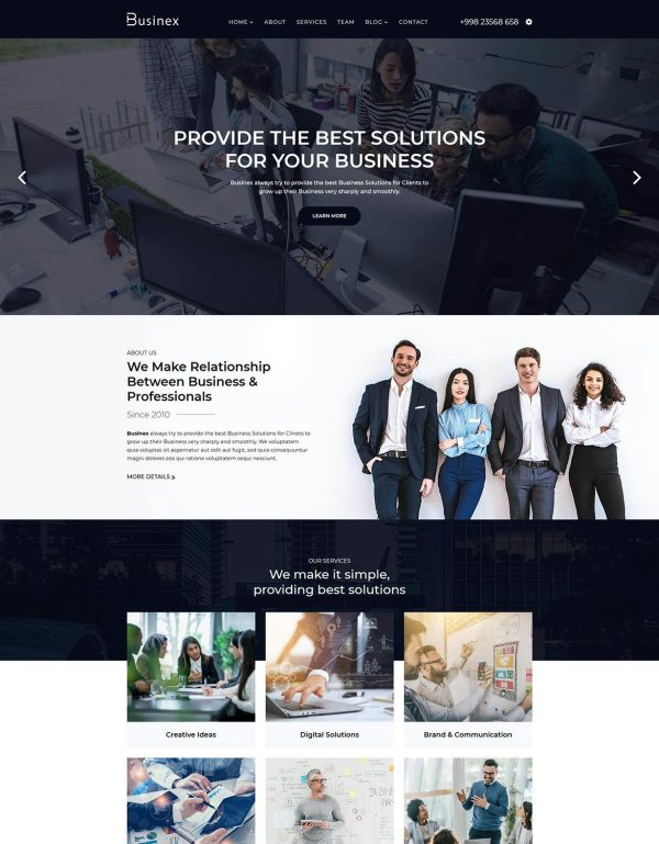 Download Businex - React Corporate Business Template Businex responsive template ensures the Cross-Browser compatibility, Parallax Effect and Responsive