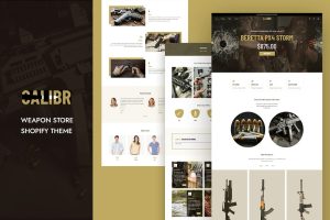 Download Calibr - Weapon Shop & Single Product Shoify Theme Bullets Helmets, Snippers, Guns, Weapons, Security and Safety Products, Premium Toys Shop Template.