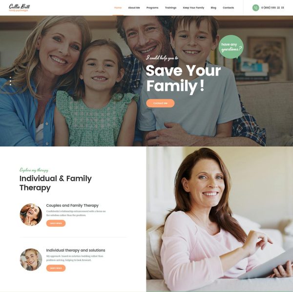 Download Callie Britt Family Counselling Psychology WordPress Theme