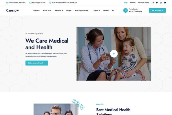 Download Carenow – Medical & Dentist WordPress Theme clinic, dental, dental help, dental practice, dentist, dentistry, doctor, elementor, health, hospit