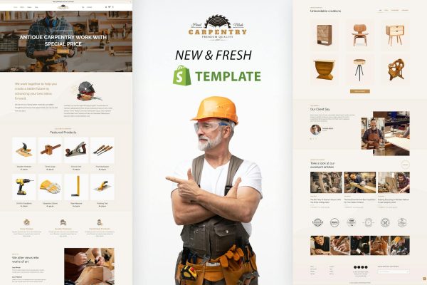 Download Carpentry - Wooden Crafts, Product Store Shopify Carpenter, Handmade Wooden Furniture manufacturer eCommerce Theme. Handicrafts & Interior Products
