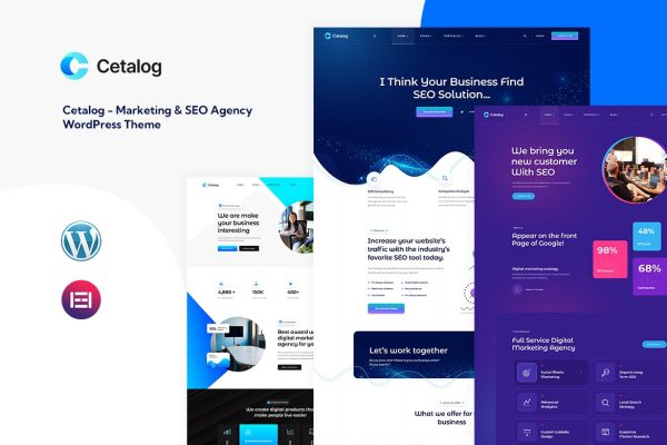 Download Cetalog - Marketing & SEO Agency WordPress Theme From the first glance, you will be impressed with its trendy and energetic design with smooth.