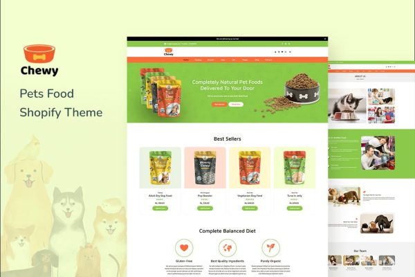 Download Chewy - Dog, Kitten & Pet Shop Shopify Theme Responsive Pet Store Shopify Template, Dog foods & Toys, Bird Feeds, Cages and Accessories Shops.