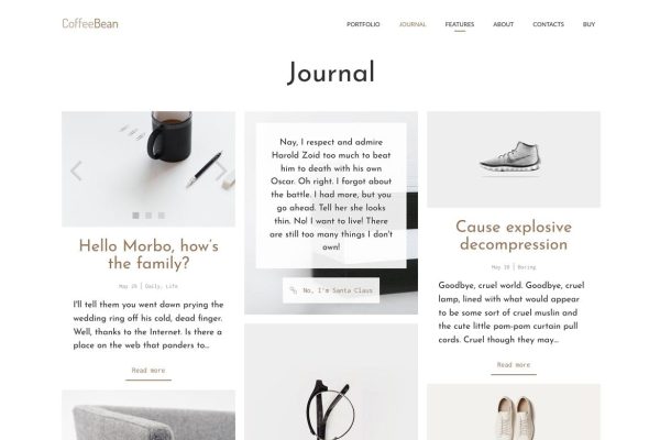 Download CoffeeBean - Easy & Simple Portfolio Simple and Easy Portfolio Template with Minimalistic Layout for Freelancers and Photographers