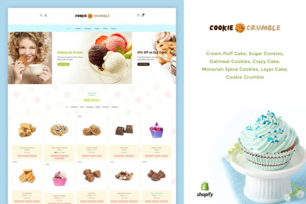 Download Cookie Food | Bakery, Cookie, Food Product Shopify Baked, Fast Food Selling Online Stores. Cakes, Ice Creams, Gifts & Candies Sales Online made easy!
