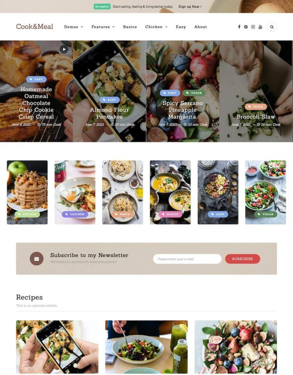 Download Cook&Meal - Food Blog & Recipe WordPress Theme A clean and feature-rich food recipe WordPress theme for cooking bloggers