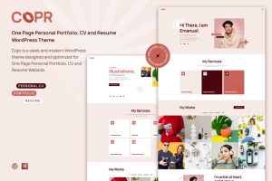 Download Copr - One Page WordPress Theme Theme designed and optimized for One Page Personal Portfolio, CV and Resume Website.