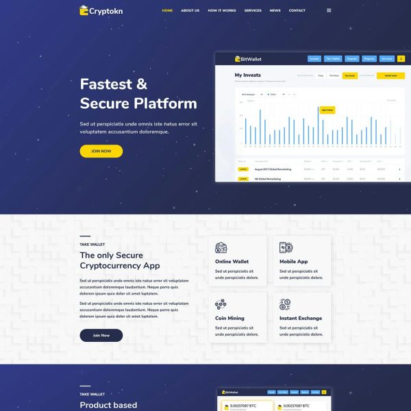 Download Cryptokn ICO Landing Page & Cryptocurrency WordPress Theme