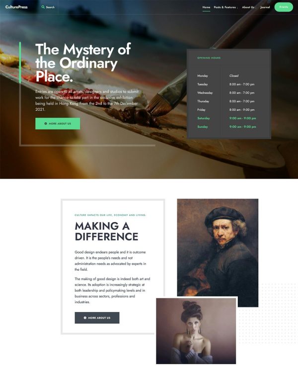 Download CulturePress - Art & Culture WordPress theme Carefully designed culture theme developed for art-oriented niche website.