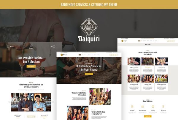 Download Daiquiri Bartender Services & Catering WordPress Theme