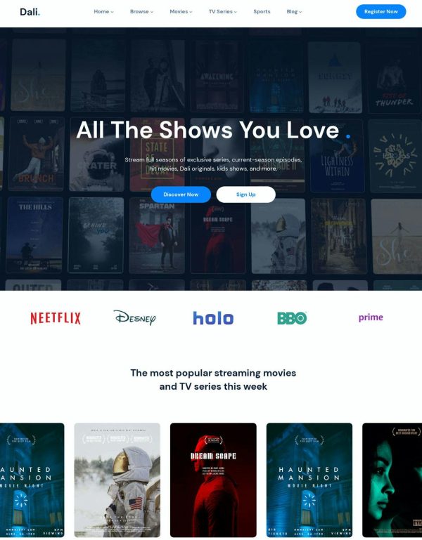 Download Dali - Movies & TV Shows WordPress Theme Dali - Video WordPress Theme for Movies & TV Shows