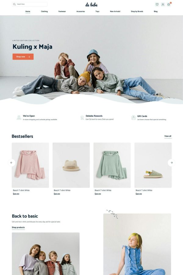 Download Debebe - Baby Children Kids WooCommerce WordPress The Ultimate WordPress WooCommerce Elementor ProTheme for Baby Shop and Kids Store