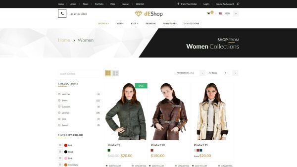 Download dEShop - Responsive Shopify Store Template Multipurpose Shopify Theme for fashion, sunglasses, bags, watches and kids clothing, toys and more.