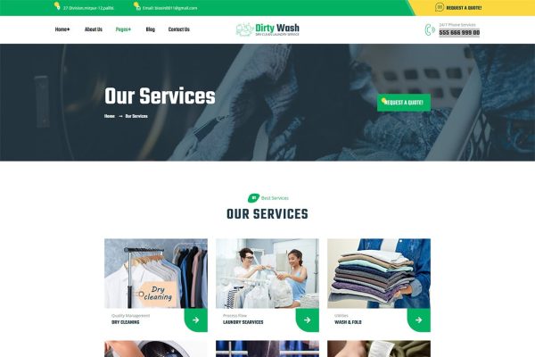 Download DirtyWash – Laundry Service WordPress Theme cleaner, cleaning, cleaning agency, Cleaning Business, cleaning company, Cleaning Service, floor cle