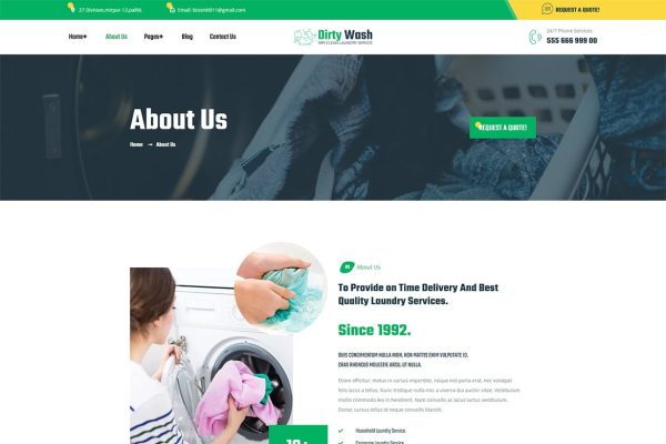 Download DirtyWash – Laundry Service WordPress Theme cleaner, cleaning, cleaning agency, Cleaning Business, cleaning company, Cleaning Service, floor cle