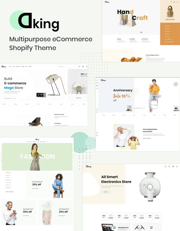 Download Dking – Multipurpose eCommerce Shopify Theme Dking theme for selling Accessories, Fashion, Automobile, Furniture, Electronic, Handmade, Book