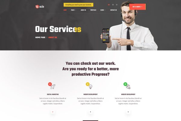 Download Docle - Digital Agency Services WordPress Theme agency, business, company, computer repair, data, digital, innovation, innovative, it, modern, saas